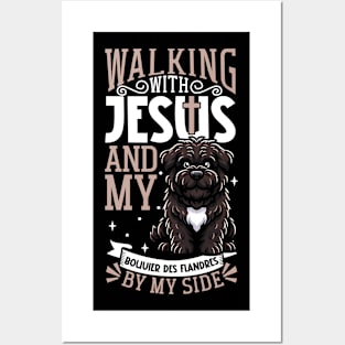 Jesus and dog - Bouvier des Flandres Posters and Art